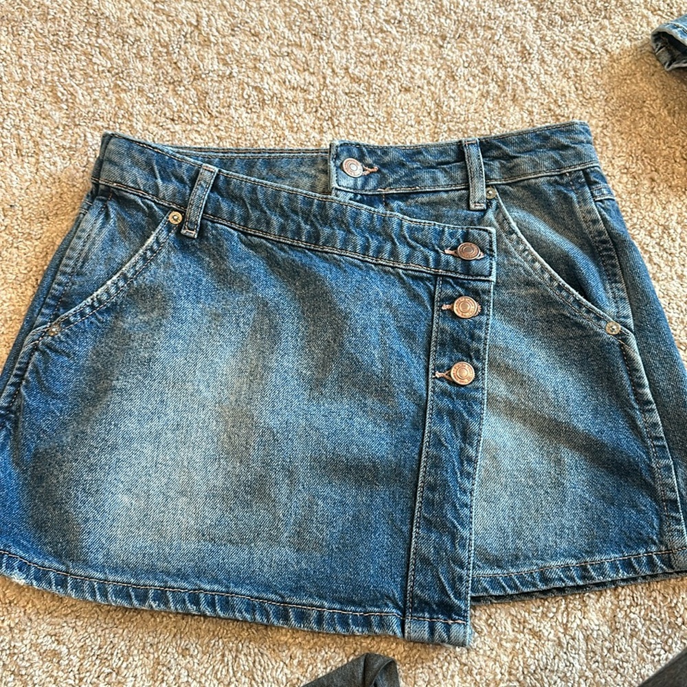 free people jean skirt